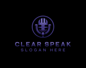 Broadcast Microphone Podcast logo design