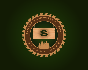 Woodwork Hardware Saw logo design