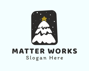 Snow Christmas Tree Logo