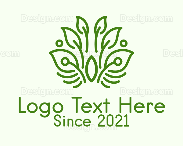 Green Plant Outline Logo