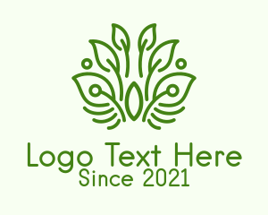 Green Plant Outline  logo