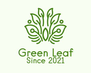 Green Plant Outline  logo design