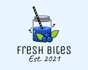 Fresh Blueberry Juice  logo design