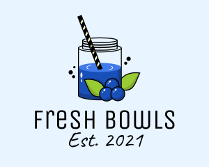 Fresh Blueberry Juice  logo design