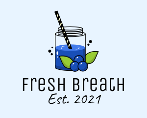 Fresh Blueberry Juice  logo design