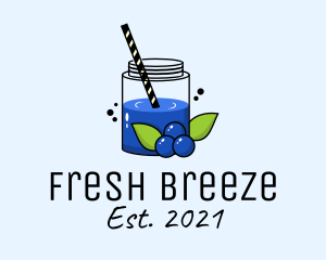 Fresh Blueberry Juice  logo design