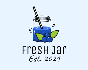 Fresh Blueberry Juice  logo design