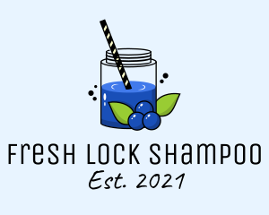 Fresh Blueberry Juice  logo design