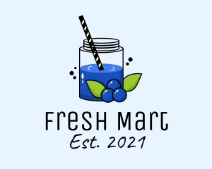 Fresh Blueberry Juice  logo design