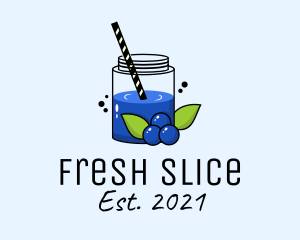 Fresh Blueberry Juice  logo design