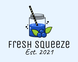 Fresh Blueberry Juice  logo design