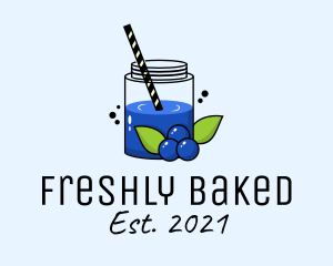 Fresh Blueberry Juice  logo design