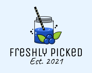 Fresh Blueberry Juice  logo design