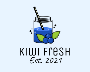 Fresh Blueberry Juice  logo design