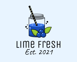 Fresh Blueberry Juice  logo design