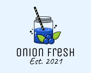 Fresh Blueberry Juice  logo design