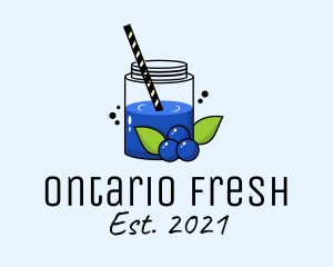 Fresh Blueberry Juice  logo design