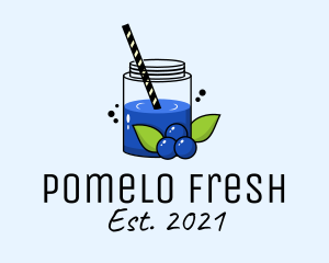 Fresh Blueberry Juice  logo design