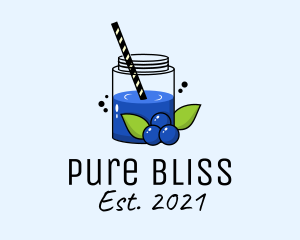 Fresh Blueberry Juice  logo design