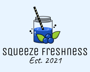 Fresh Blueberry Juice  logo design