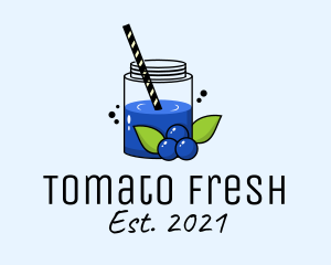 Fresh Blueberry Juice  logo design