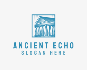 Ancient Parthenon Pillars Finance logo design