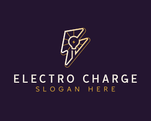 Electricity Lightning Light Bulb logo design