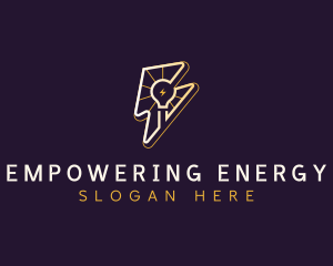 Electricity Lightning Light Bulb logo design