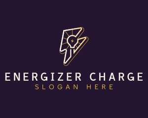 Electricity Lightning Light Bulb logo design