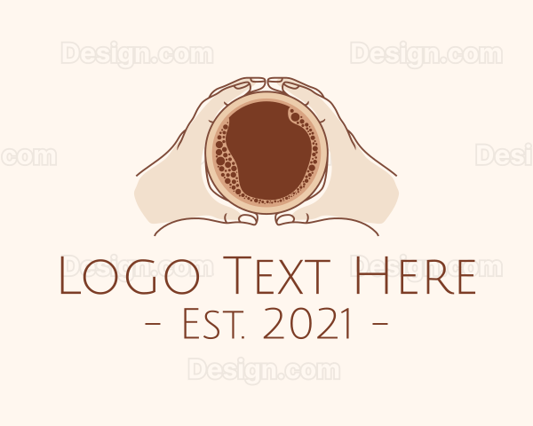 Minimalist Hand Coffee Cup Logo