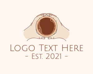 Minimalist Hand Coffee Cup  logo