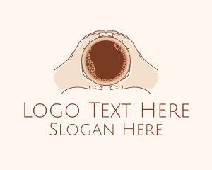 Minimalist Hand Coffee Cup  Logo