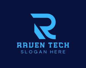 Digital Tech Letter R logo design