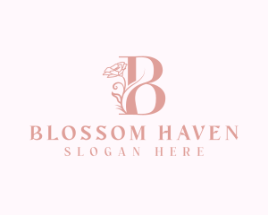 Elegant Flower Bloom Letter B logo design