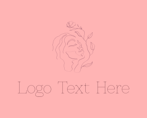 Minimalist Floral Woman Face logo