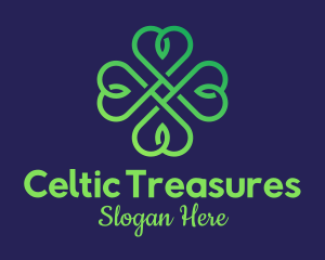 Green Celtic Clover  logo design