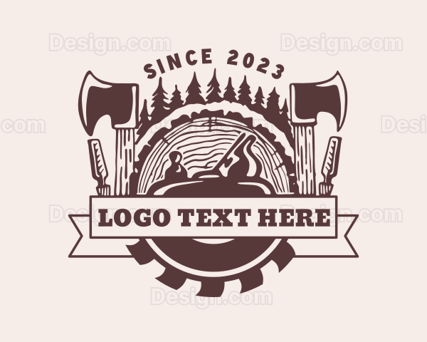 Log Carpentry Woodwork Logo