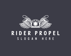 Motorcycle Rider Wings logo