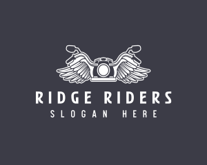 Motorcycle Rider Wings logo design