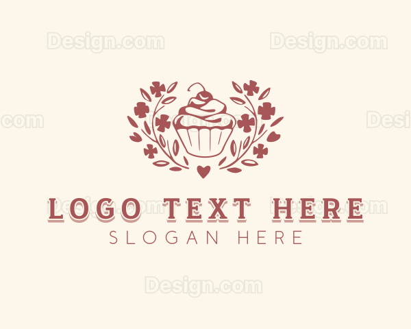 Natural Cupcake Dessert Logo