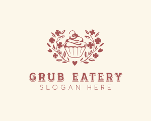 Natural Cupcake Dessert logo design