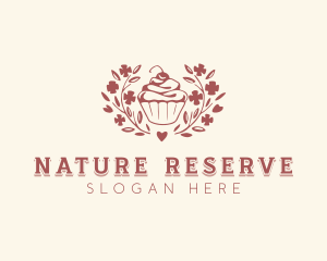 Natural Cupcake Dessert logo design