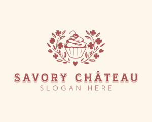 Natural Cupcake Dessert logo design