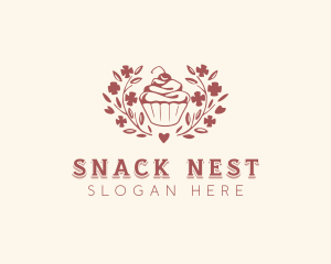 Natural Cupcake Dessert logo design