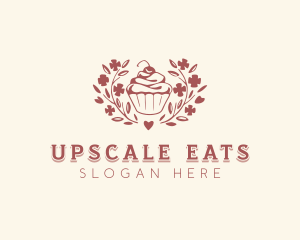 Natural Cupcake Dessert logo design