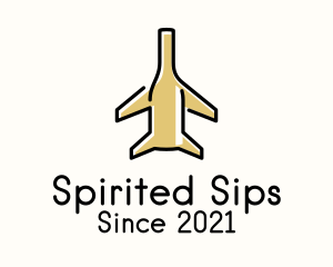 Airplane Imported Bottle Drink  logo design