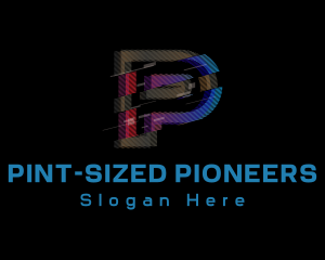 Gradient Glitch Letter P logo design