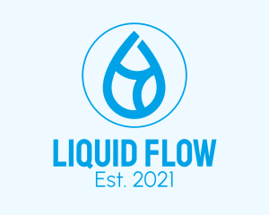 Liquid Water Drop logo design