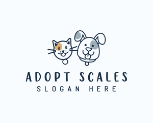 Dog Cat Pet Adoption logo design