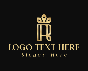 Elegant Gold Letter R Logo